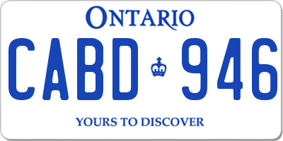 ON license plate CABD946