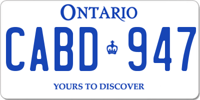 ON license plate CABD947