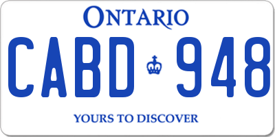 ON license plate CABD948