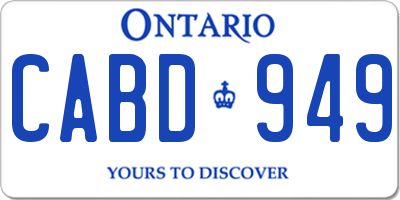 ON license plate CABD949