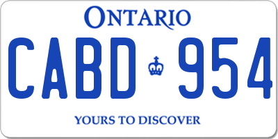 ON license plate CABD954