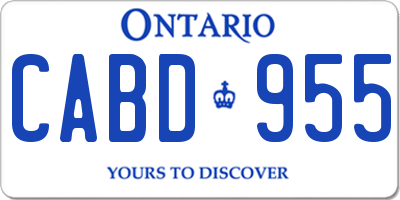 ON license plate CABD955