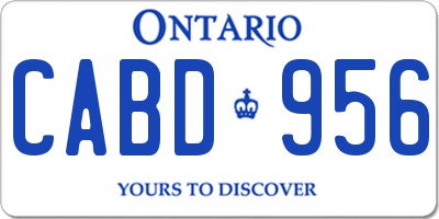 ON license plate CABD956