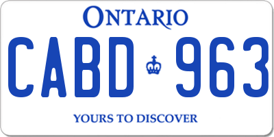 ON license plate CABD963