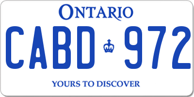 ON license plate CABD972