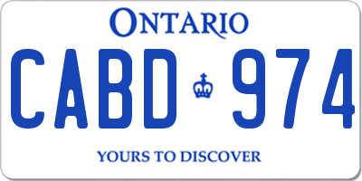 ON license plate CABD974