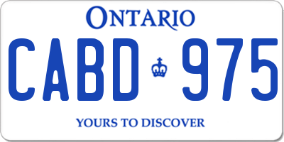 ON license plate CABD975