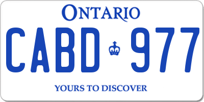 ON license plate CABD977