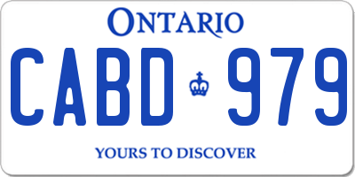 ON license plate CABD979