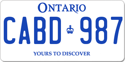 ON license plate CABD987