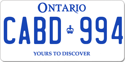 ON license plate CABD994