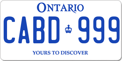 ON license plate CABD999