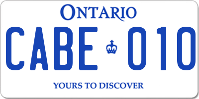 ON license plate CABE010