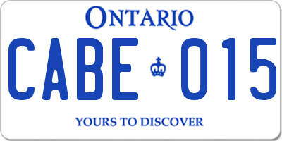 ON license plate CABE015