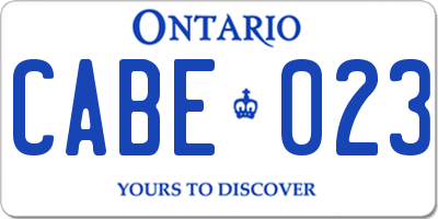 ON license plate CABE023