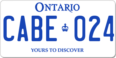 ON license plate CABE024