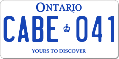 ON license plate CABE041