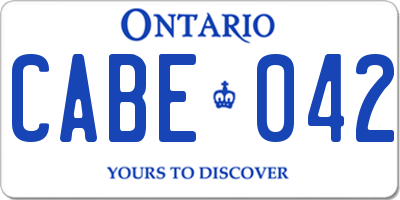 ON license plate CABE042