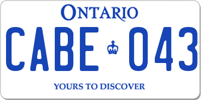 ON license plate CABE043