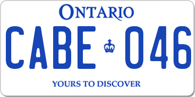 ON license plate CABE046