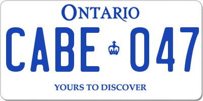 ON license plate CABE047