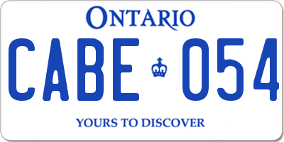 ON license plate CABE054