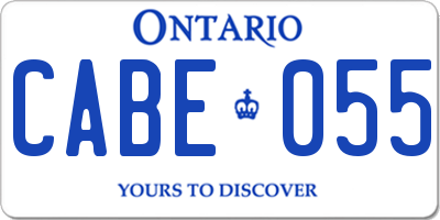 ON license plate CABE055