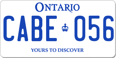 ON license plate CABE056