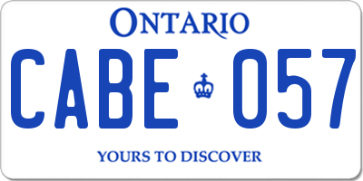 ON license plate CABE057