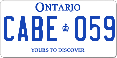 ON license plate CABE059