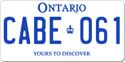 ON license plate CABE061