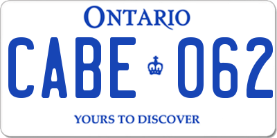 ON license plate CABE062