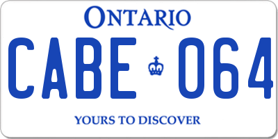 ON license plate CABE064