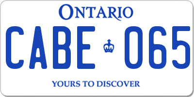 ON license plate CABE065