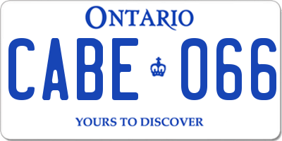 ON license plate CABE066