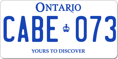 ON license plate CABE073