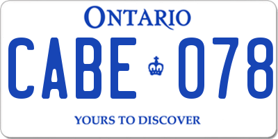 ON license plate CABE078