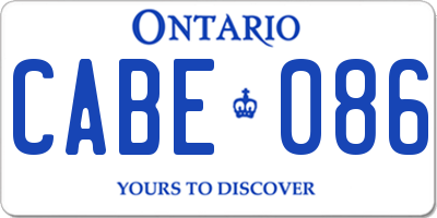 ON license plate CABE086