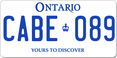 ON license plate CABE089