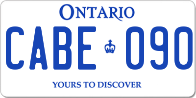 ON license plate CABE090