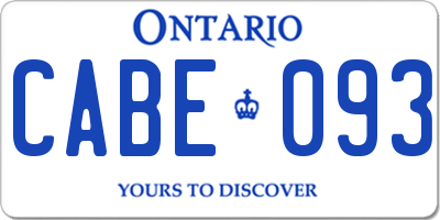 ON license plate CABE093