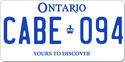 ON license plate CABE094