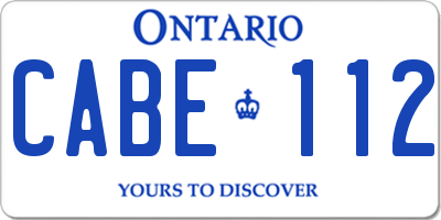 ON license plate CABE112