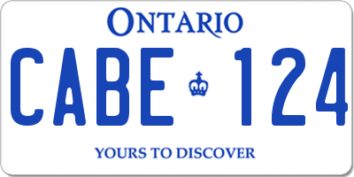 ON license plate CABE124