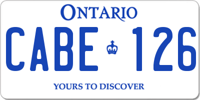 ON license plate CABE126