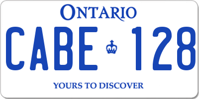 ON license plate CABE128