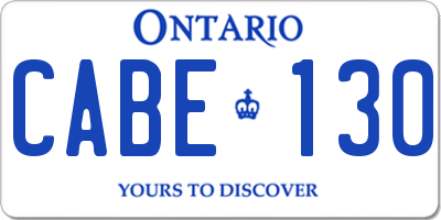 ON license plate CABE130