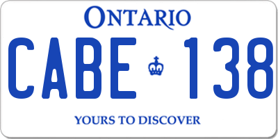 ON license plate CABE138