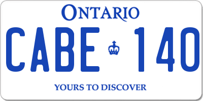 ON license plate CABE140