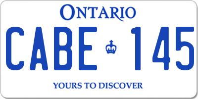 ON license plate CABE145